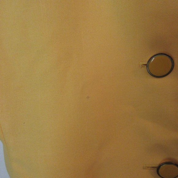 Vintage Yellow Short Sleeve Jacket Size 12 - Picture 3 of 4